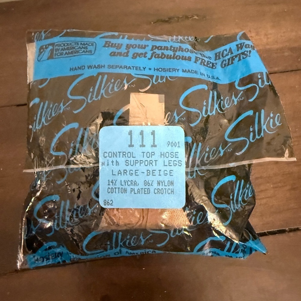 Vintage Silkies Control Top Pantyhose Large Beige (Sealed)